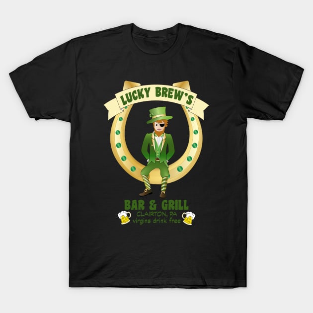 Lucky's Brew Bar and Grill T-Shirt by CreatingChaos